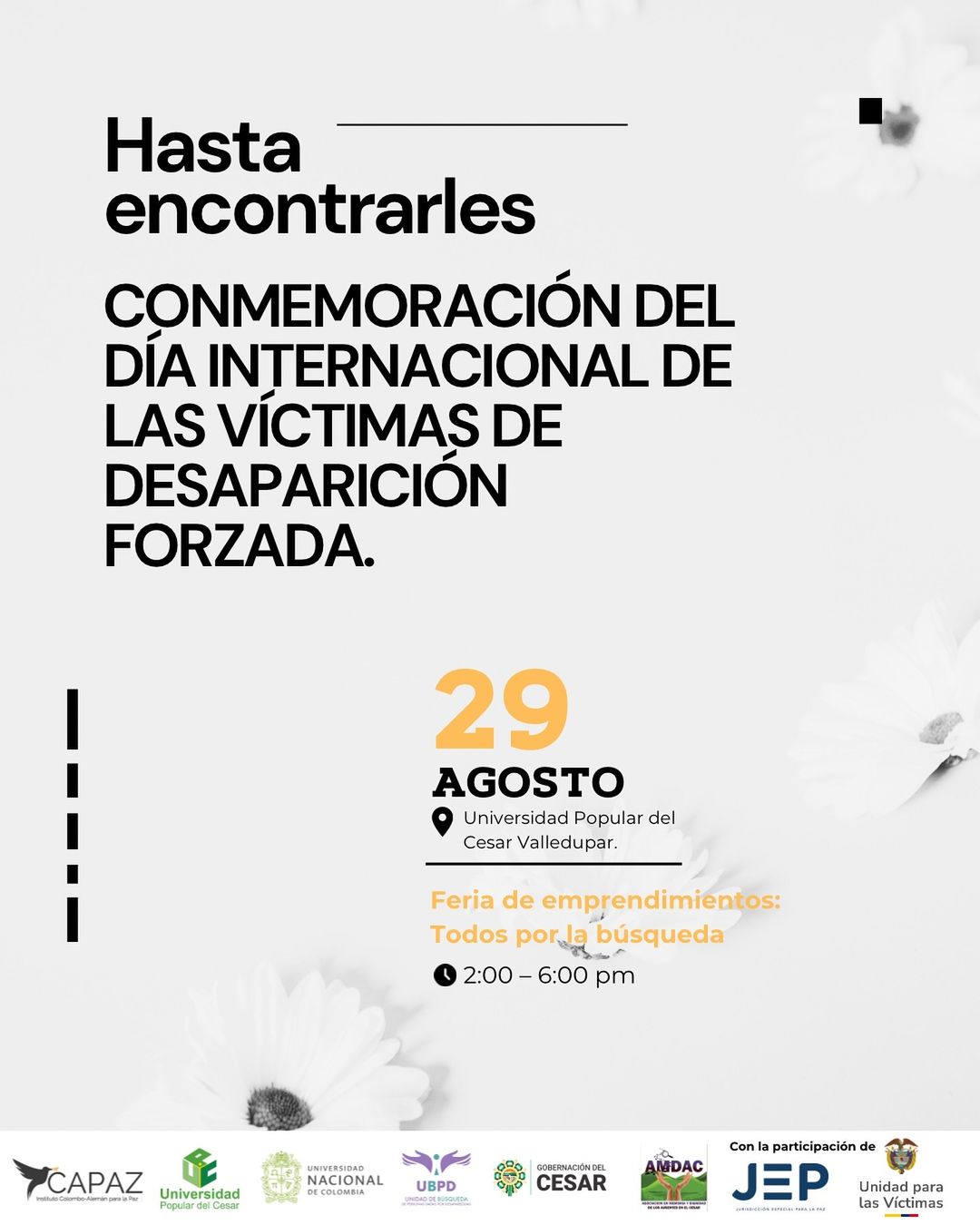 Hasta encontrarles: Conmemoración del día internacional de las víctimas de desaparición forzada