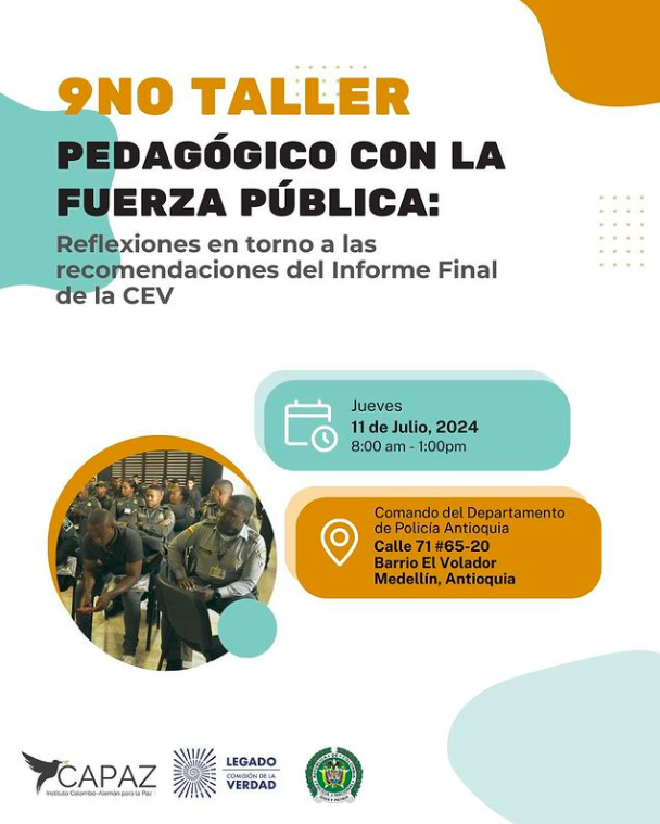 Noveno taller pedagógico con la fuerza pública: Reflexiones en torno a las recomendaciones del informe final de la CEV